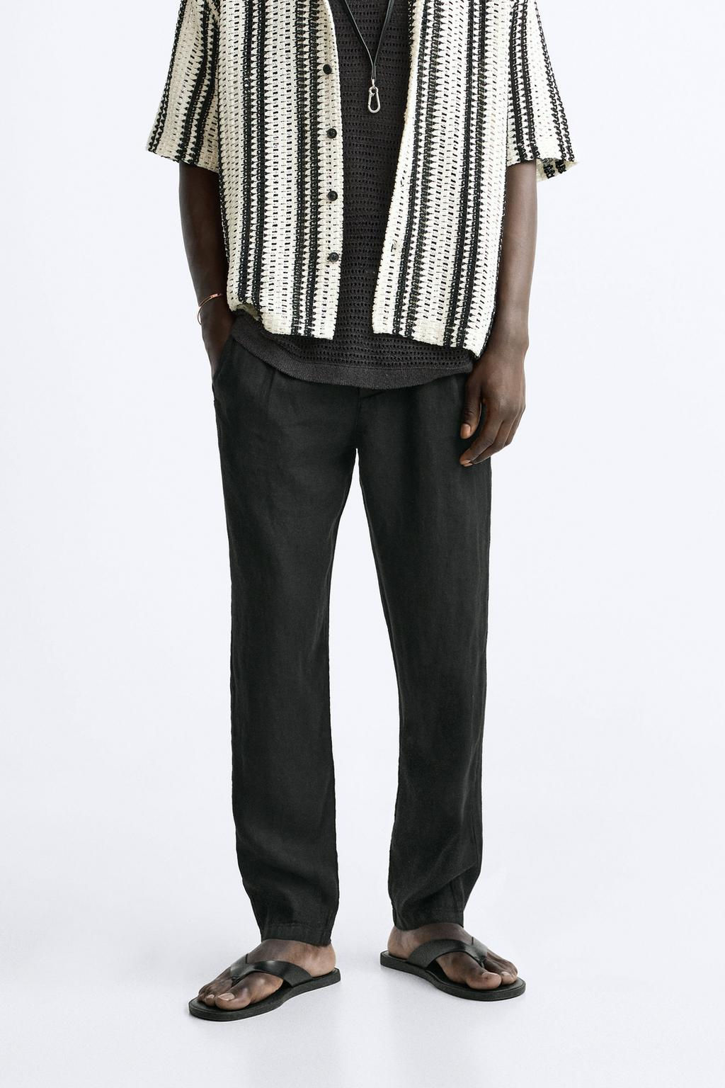 PLEATED LINEN TROUSERS - Zara фото 10