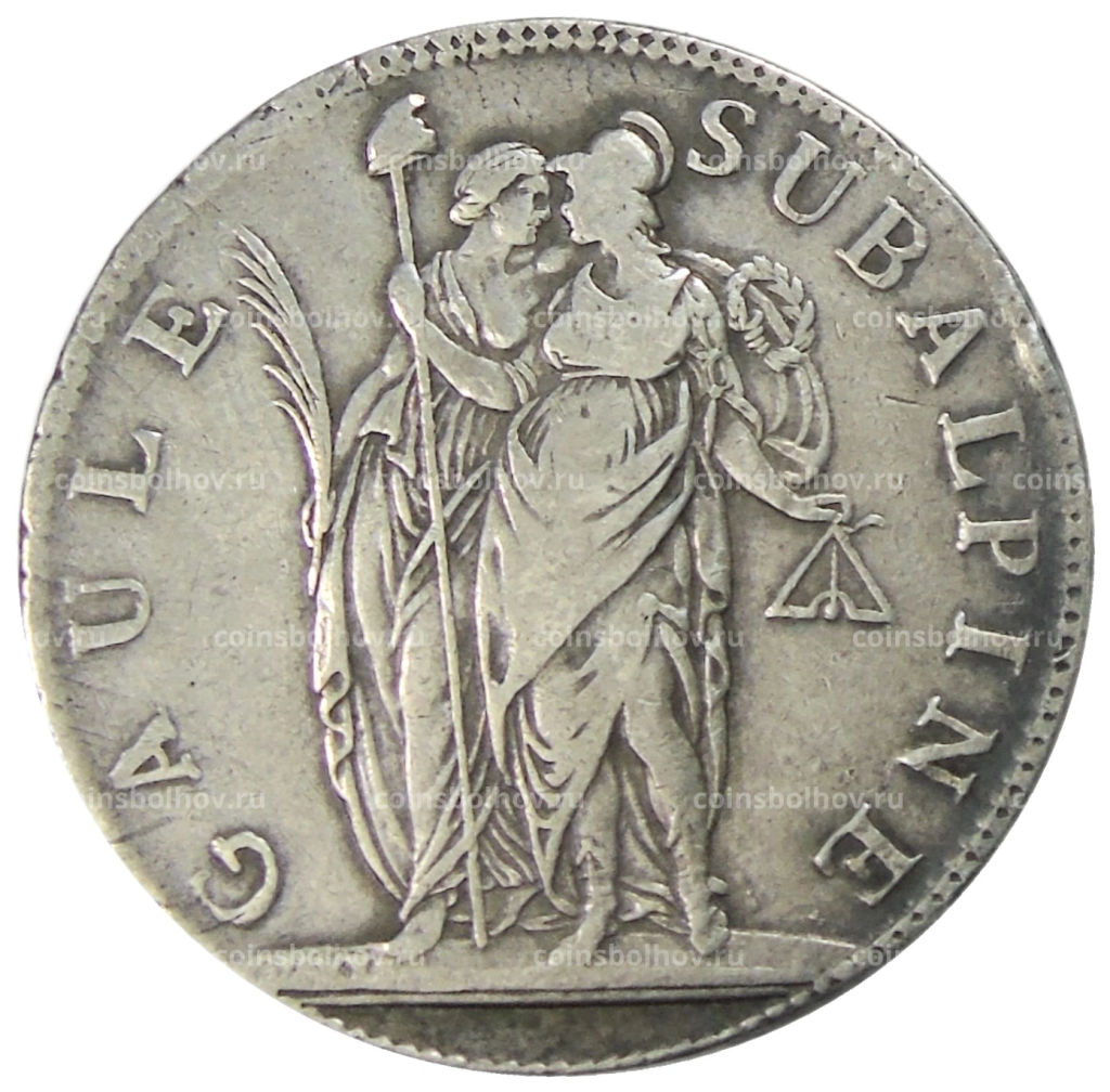 5 франков 1801 года Пьемонт (Cубальпийская республика)