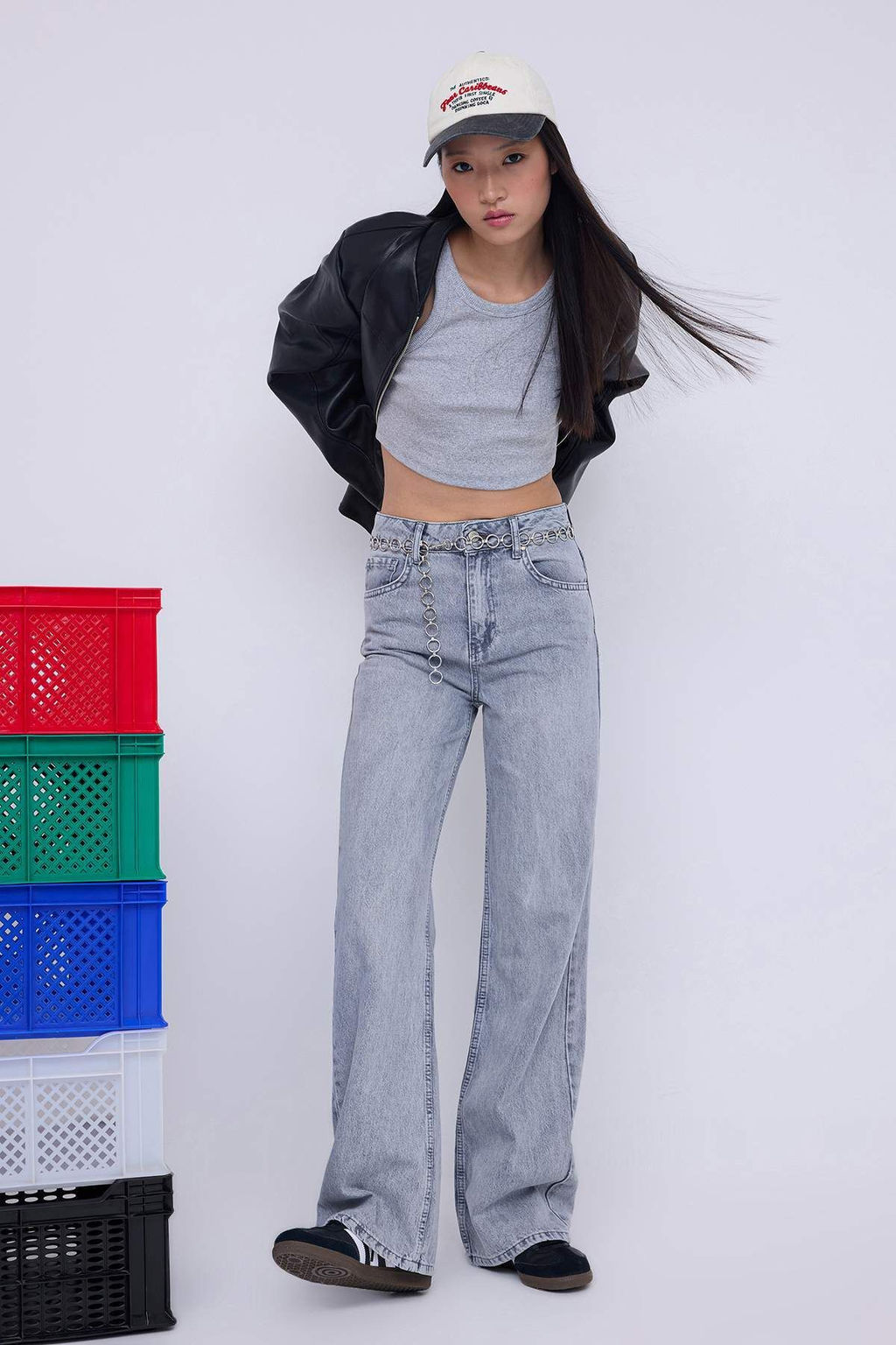 Teen Gri Yuksek Bel Genis Paca Wide Leg Jeans TWOAW26JE00067 - Trendyolmilla фото 2