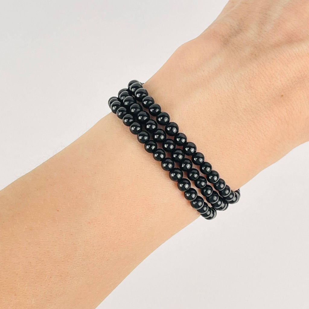 Бусины для украшений из черной Шпинели (96 бусин) 39 см