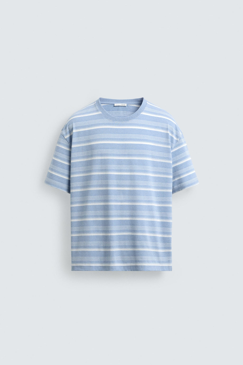CAMISETA LAVADA RAYAS / Azul claro - Zara фото 7