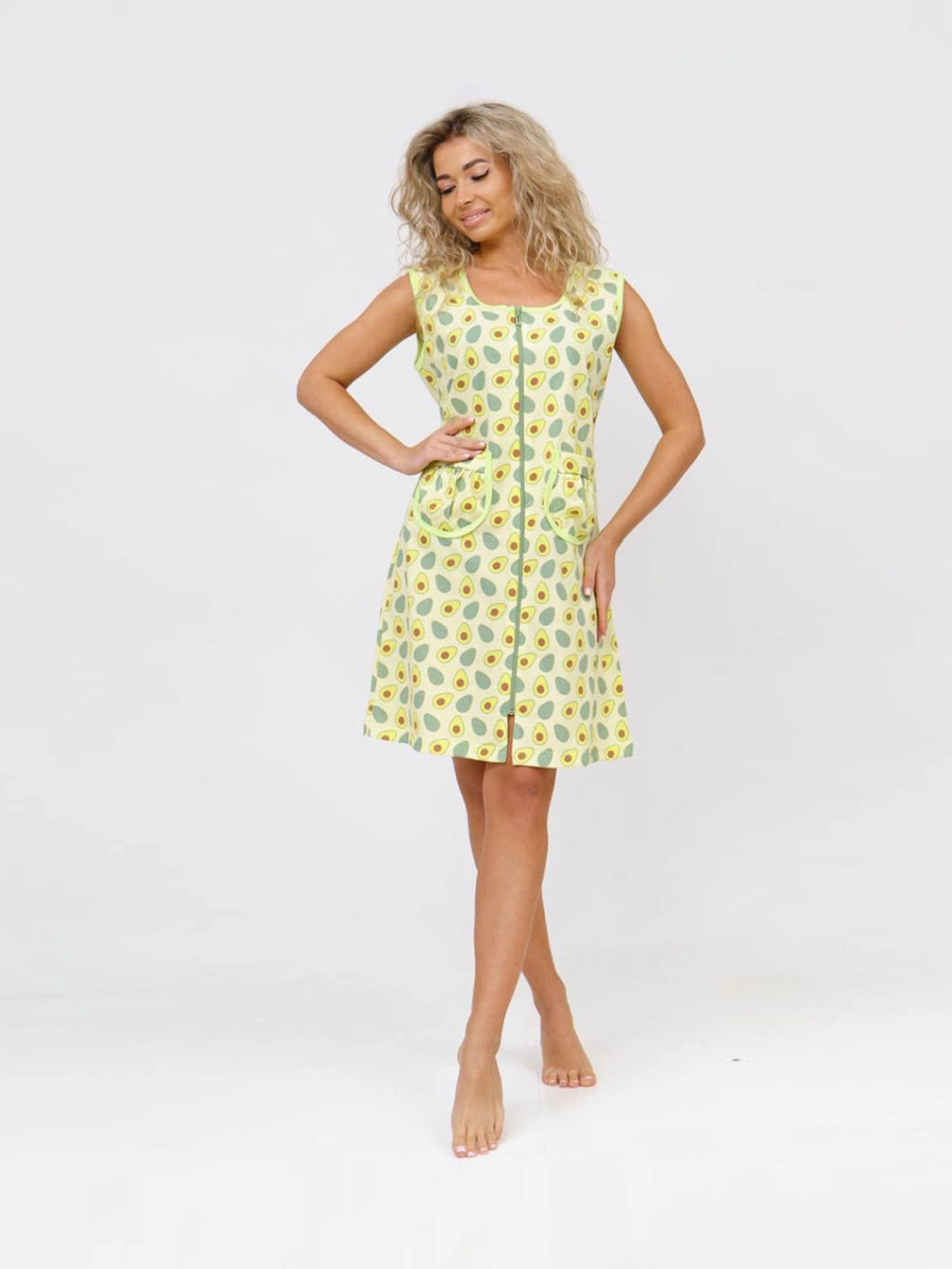 Халат женский, цвет зеленый