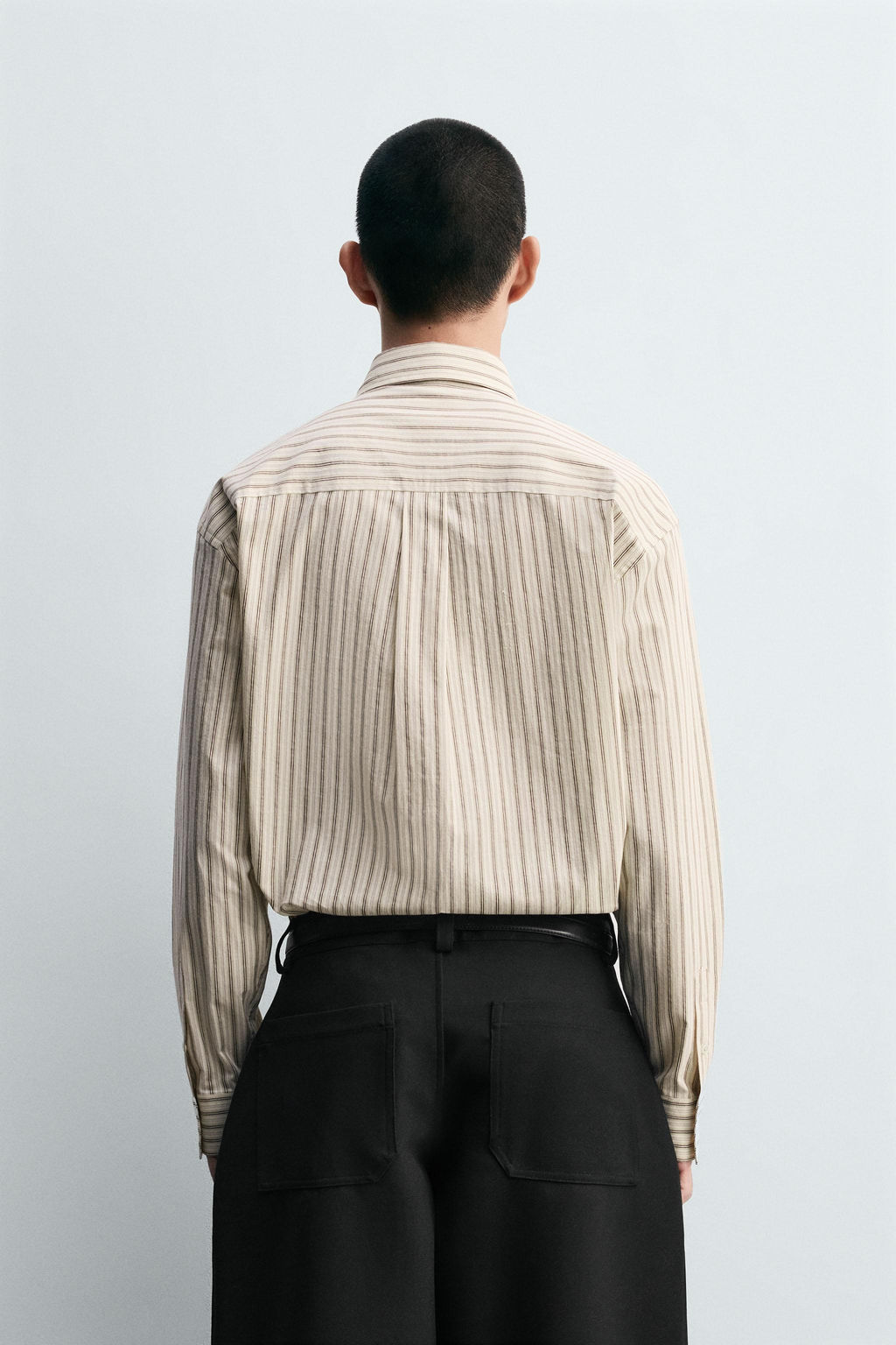 STRIPED SHIRT WITH CONTRAST TIE - Zara фото 3