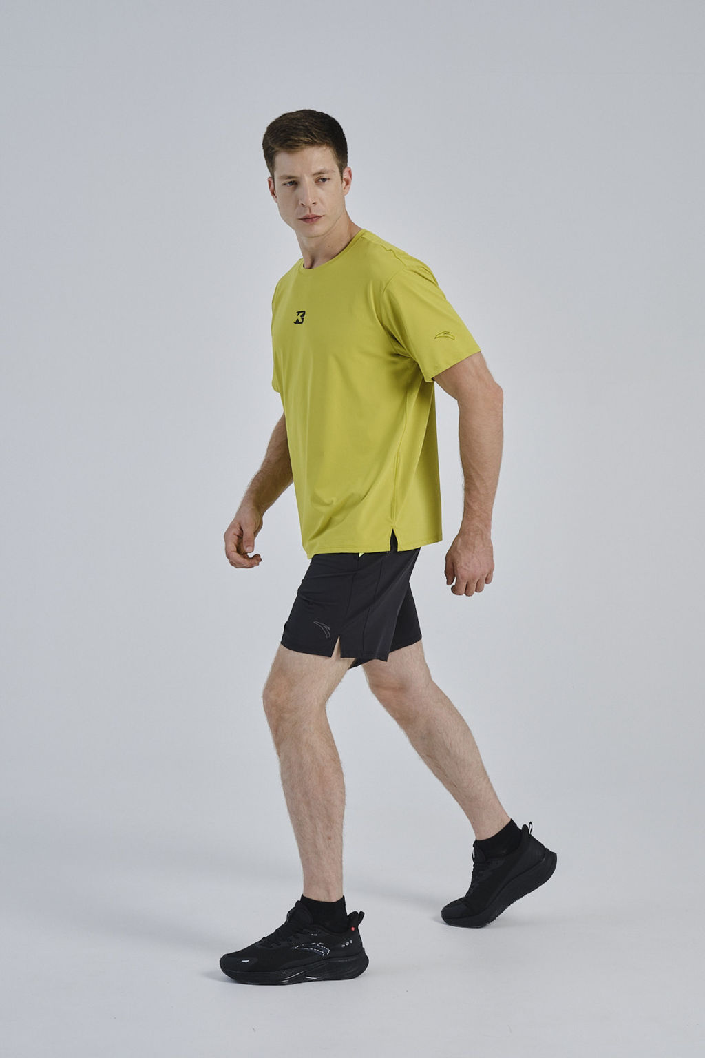 Шорты текстильные Черный/Неоновый желтый