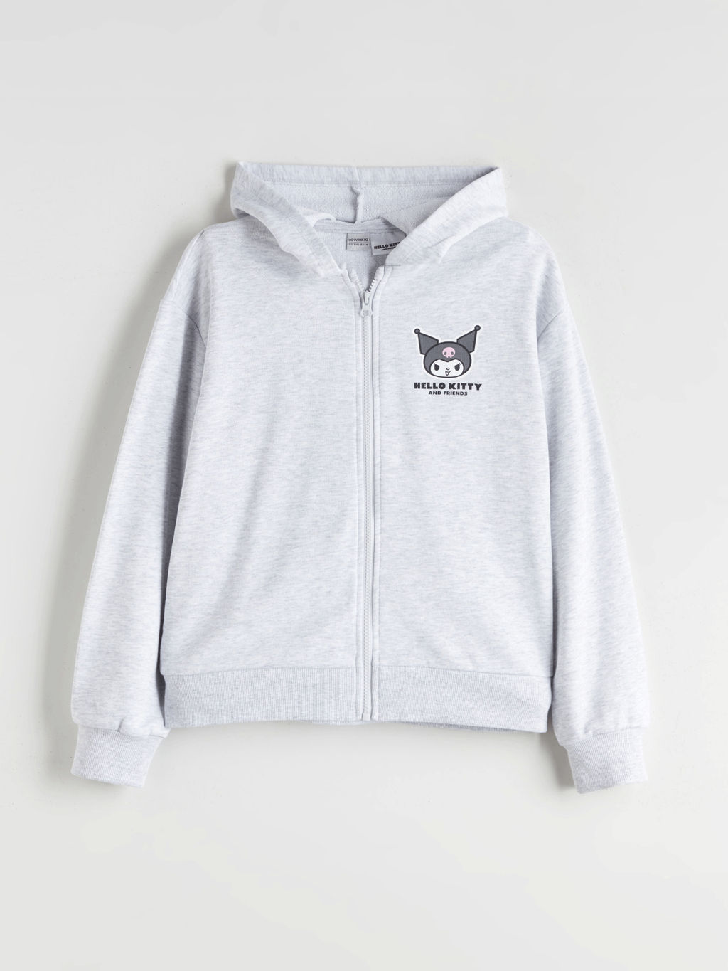 Kap??onlu Kuromi Bask?l? K?z ?ocuk Fermuarl? Sweatshirt