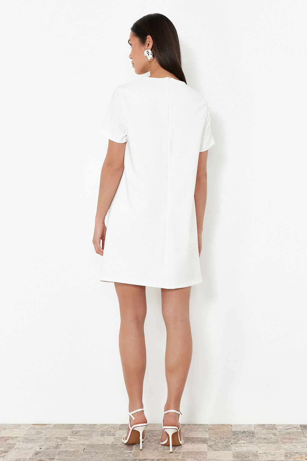 Ekru Mini Dokuma Elbise TWOSS24EL01027 - Trendyolmilla фото 6