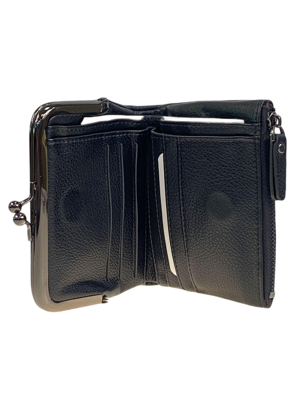 Женское портмоне из натуральной кожи, цвет черный - Greta фото 2