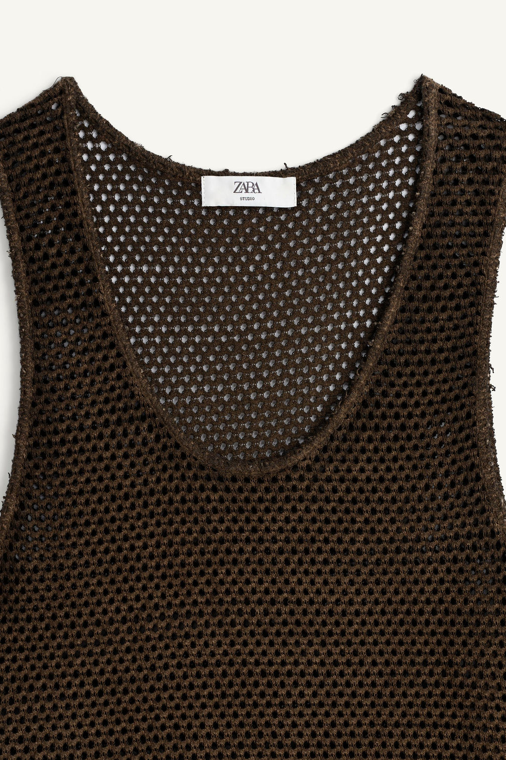CAMISETA TANK PUNTO CROCHET / Marr?n