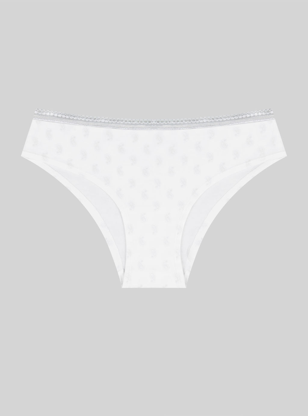 Трусы Indefini белые с кружевом хлопок с эластаном  фото 6