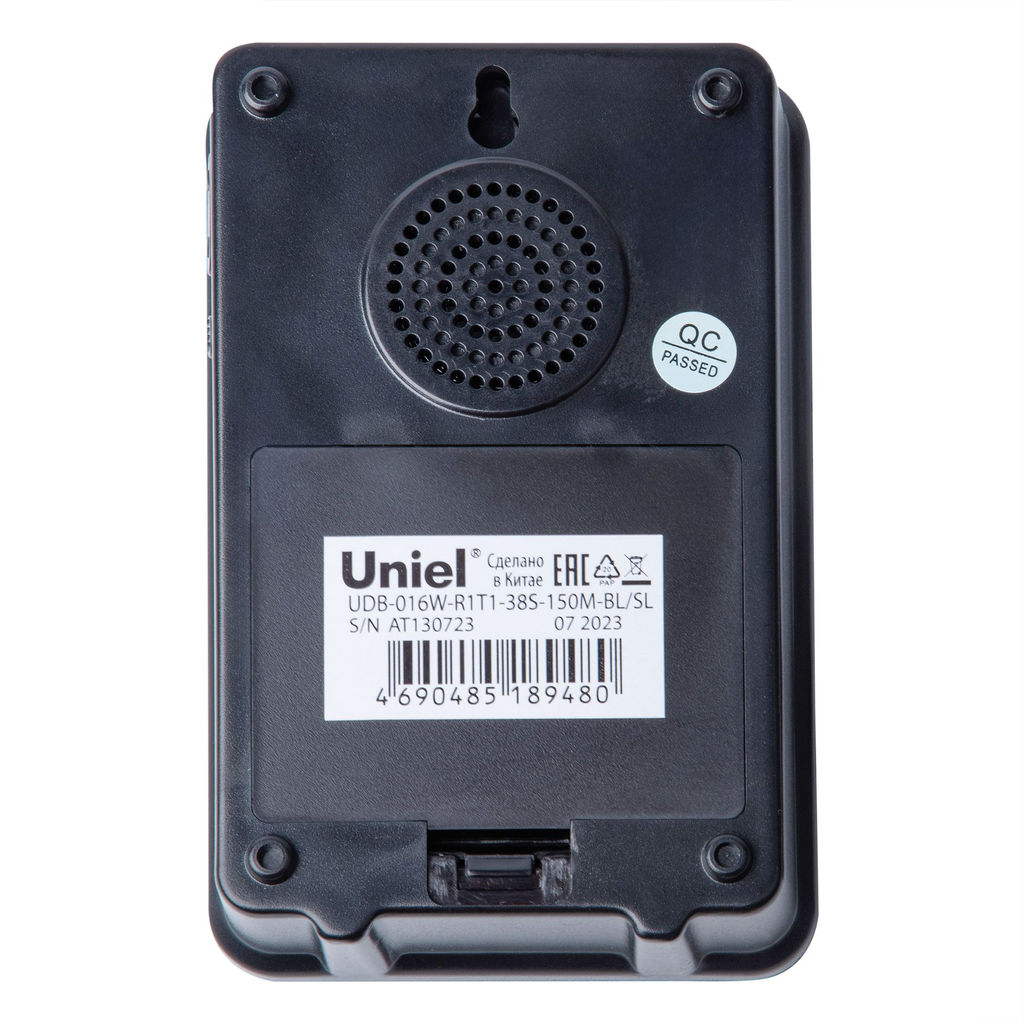 UDB-016W-R1T1-38S-150M-BL/SL Звонок беспроводной. Радиус действия 150м. Черный с серебристым. ТМ Uniel
