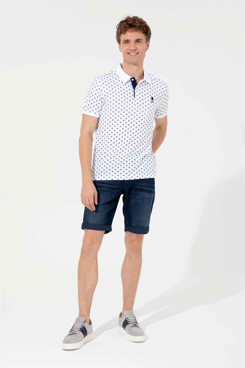 U. S. Polo Assn Мужская белая футболка с воротником-поло - U.s. polo assn фото 10