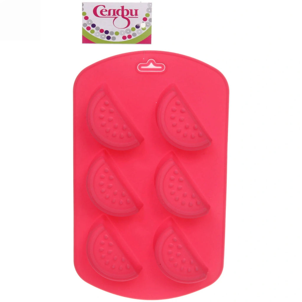 Цена за 6 шт. Форма для льда силиконовая "Арбузики" 19*11см