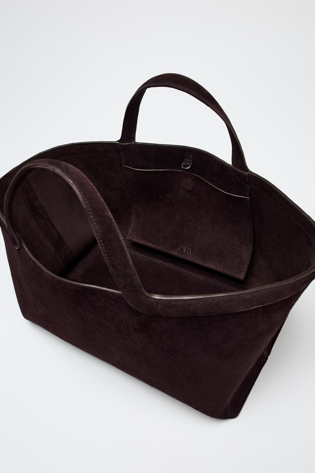 ELONGATED SUEDE TOTE BAG - Zara фото 6