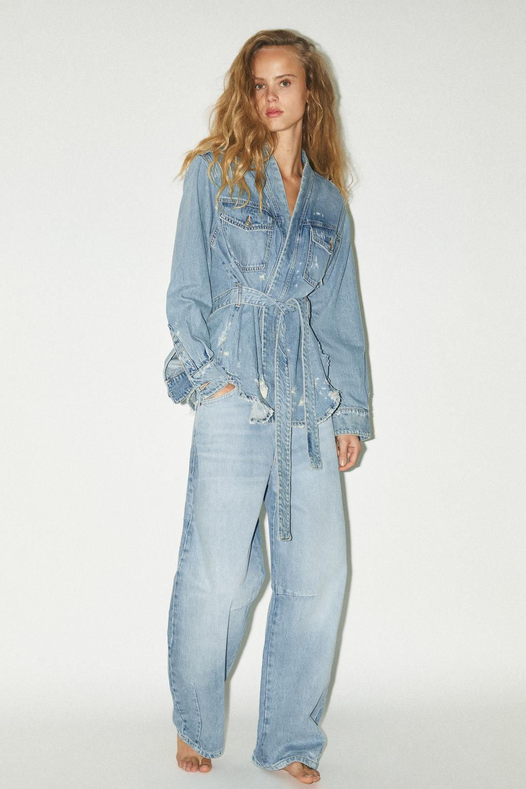 TRF BAGGY BALLOON MID-WAIST JEANS - Zara фото 34