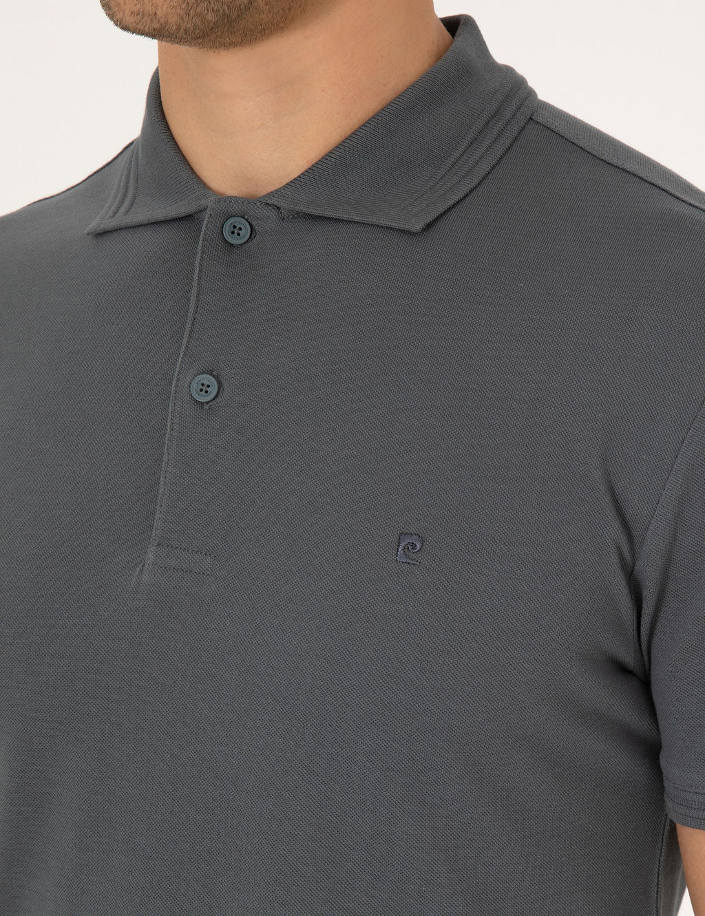 Antrasit Slim Fit %100 Pamuk K_vr_lmaz Polo Yaka Basic Ti__rt