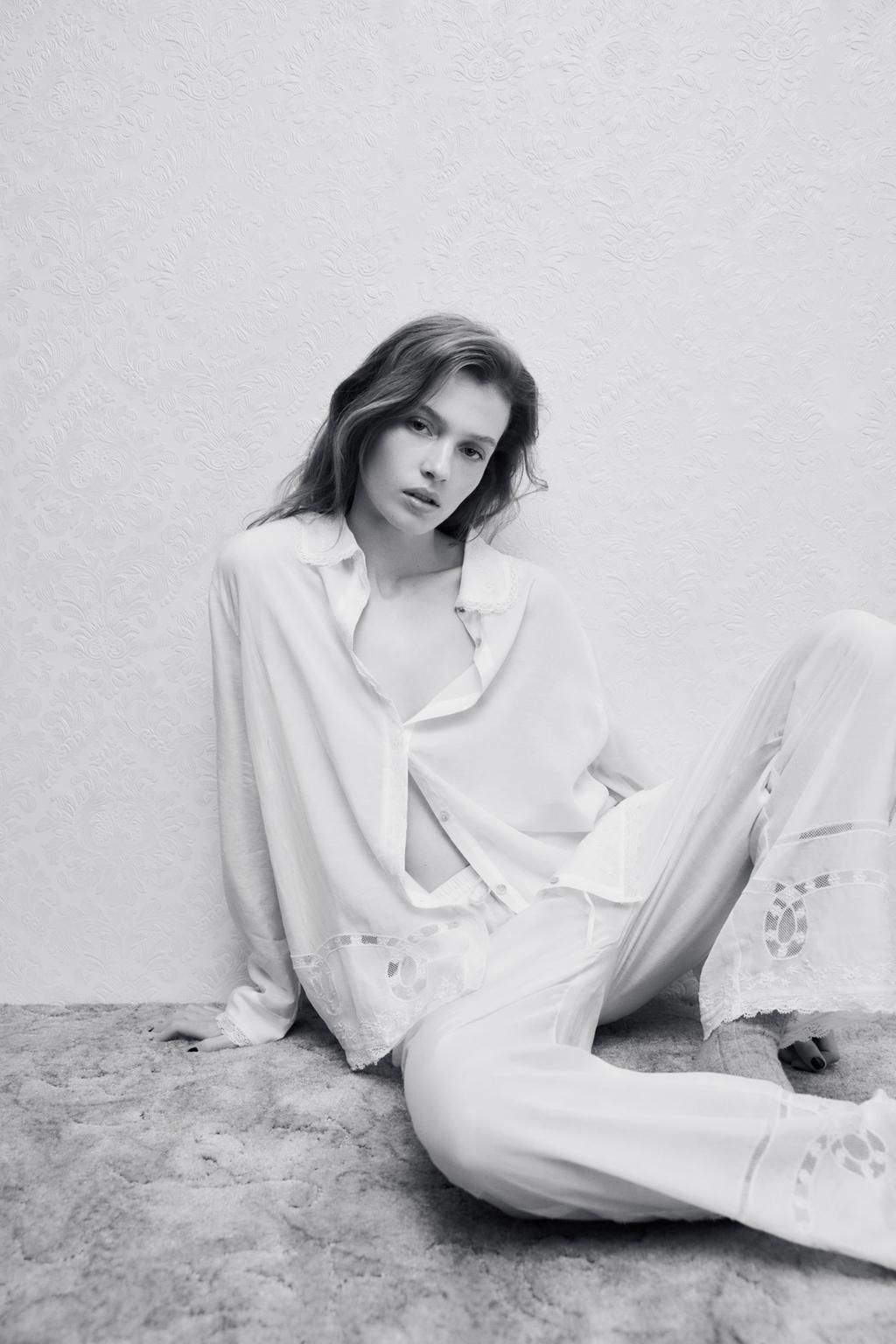 SHIRT WITH LACE TRIM, BEADING AND EMBROIDERY - Zara фото 7