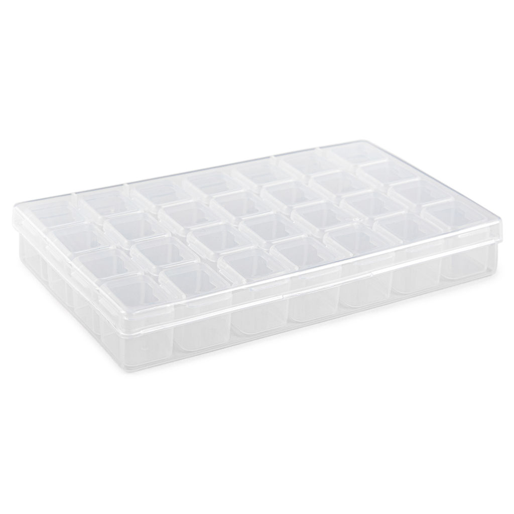 Gamma Органайзер пластиковый для бисера с ячейками 28 шт. ОМ-028 пластик 10.6 x 17.5 x 2.6 см прозрачный