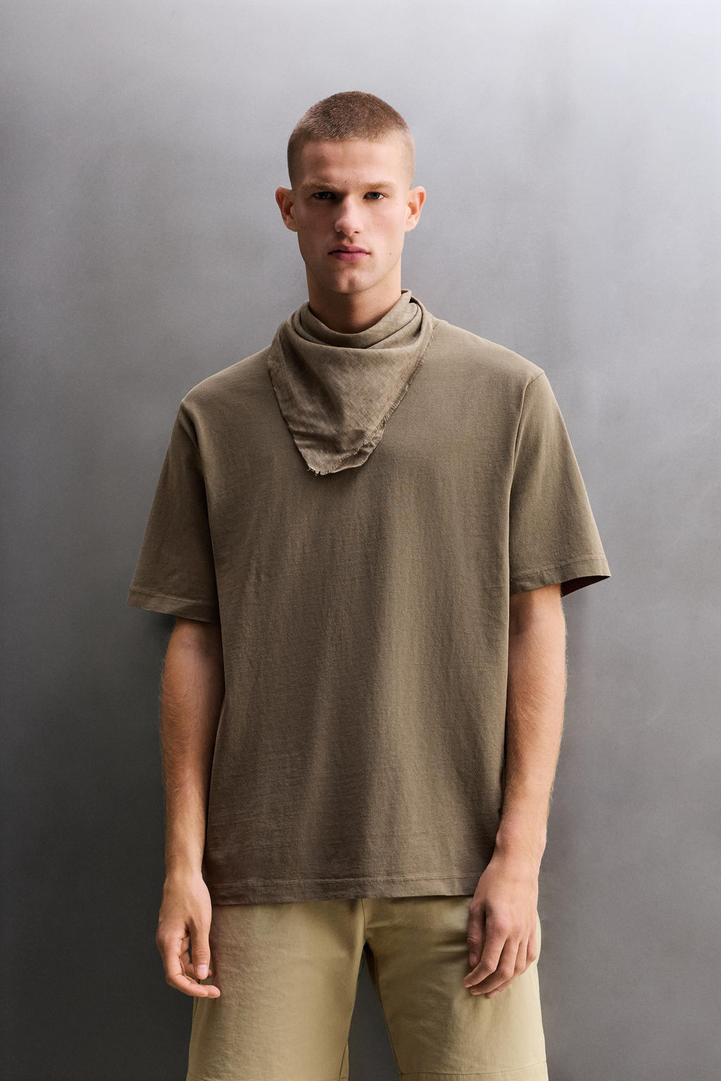 CAMISETA REGULAR FIT GR?FICO ESTAMPADO / Marr?n / Topo