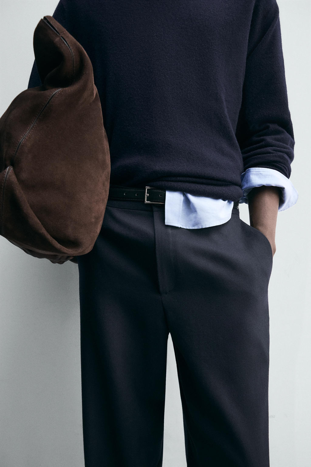 100% WOOL STRAIGHT-LEG TROUSERS - Zara фото 5