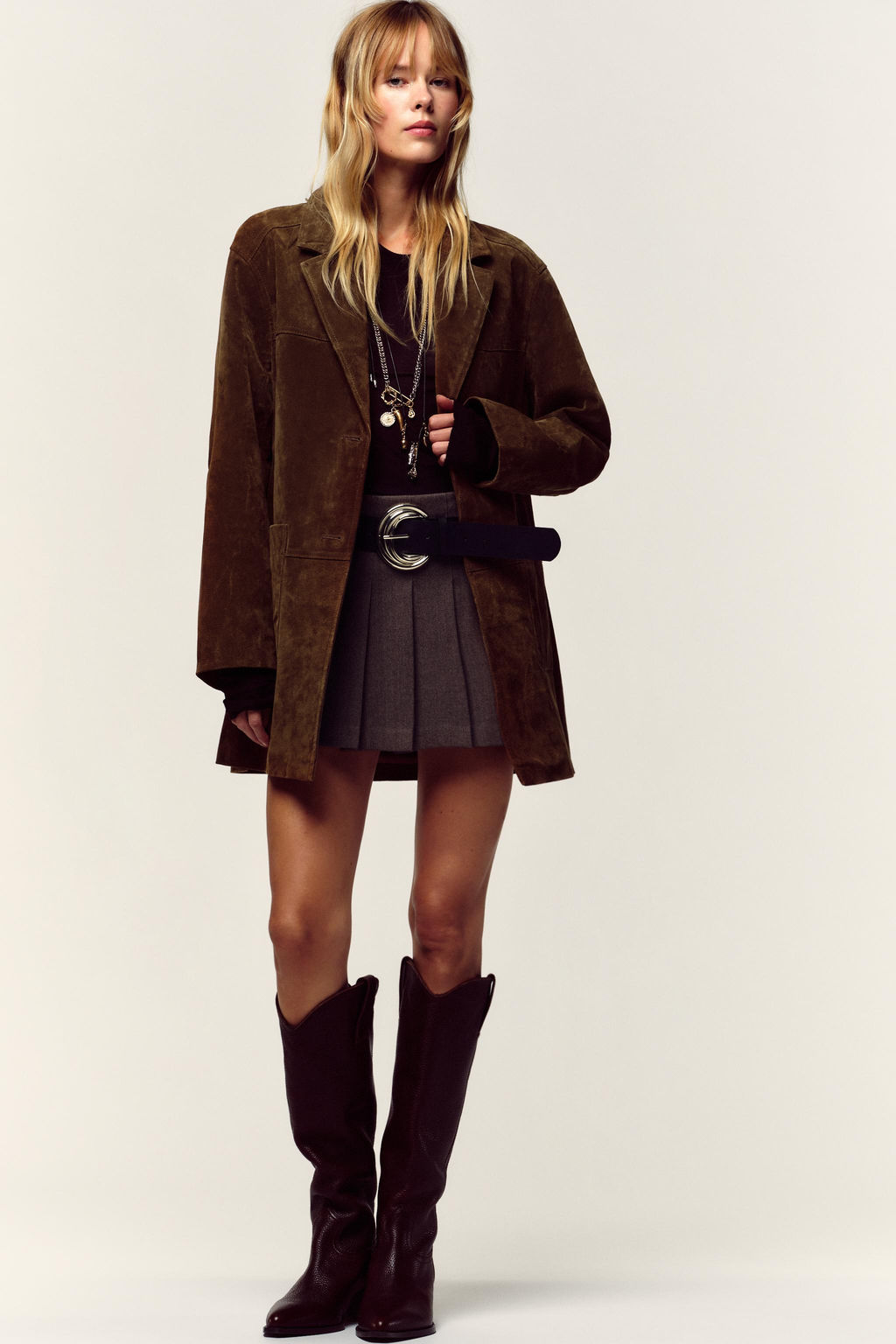 PLEATED SKORT WITH BELT