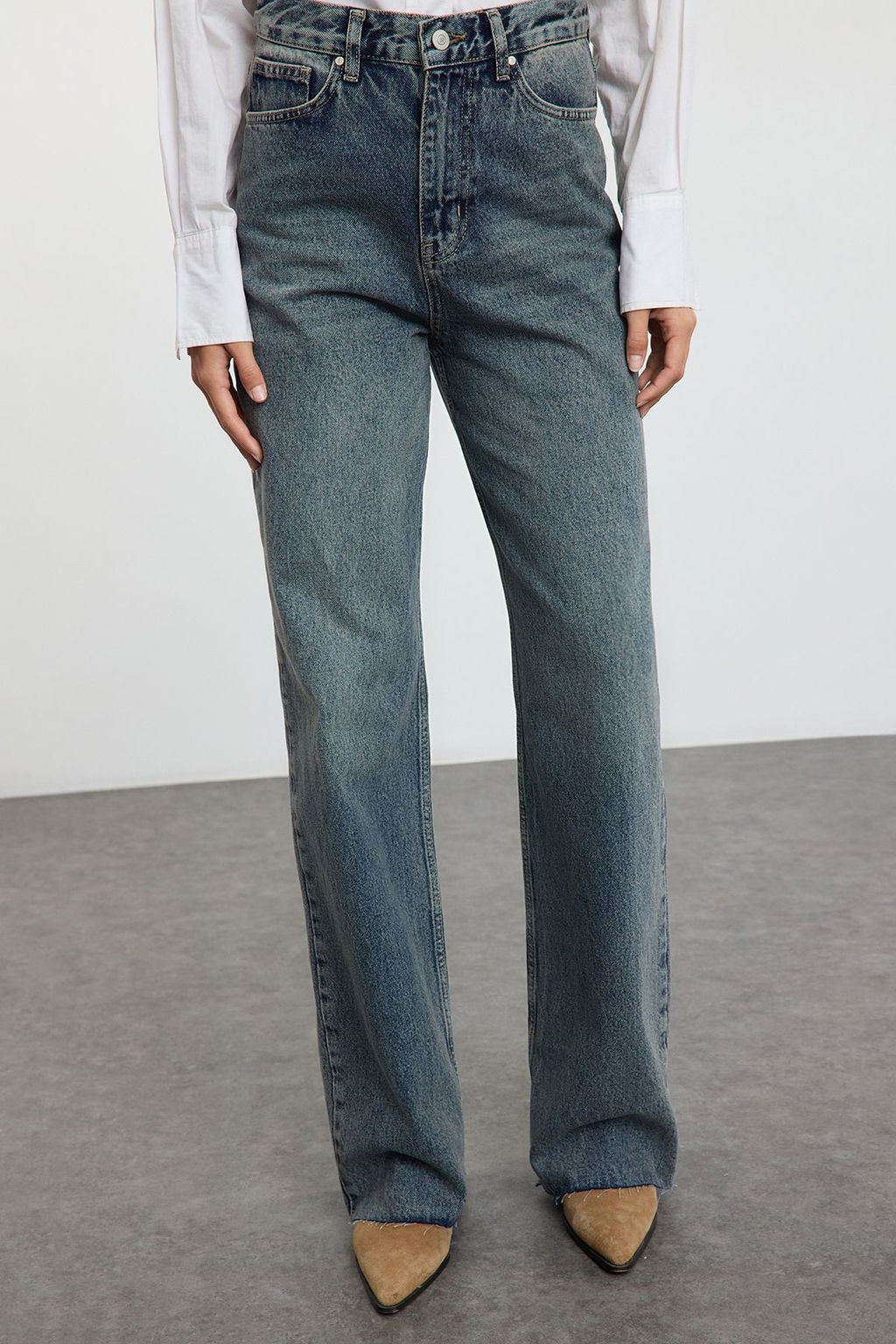 Mavi Yuksek Bel Wide Leg Jeans TWOAW25JE00332 - Trendyolmilla фото 3
