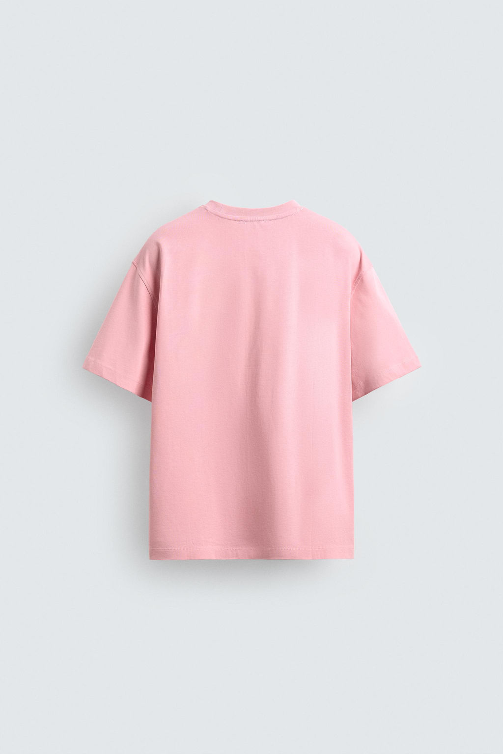 CAMISETA TEXTO BORDADO / Rosa lavado