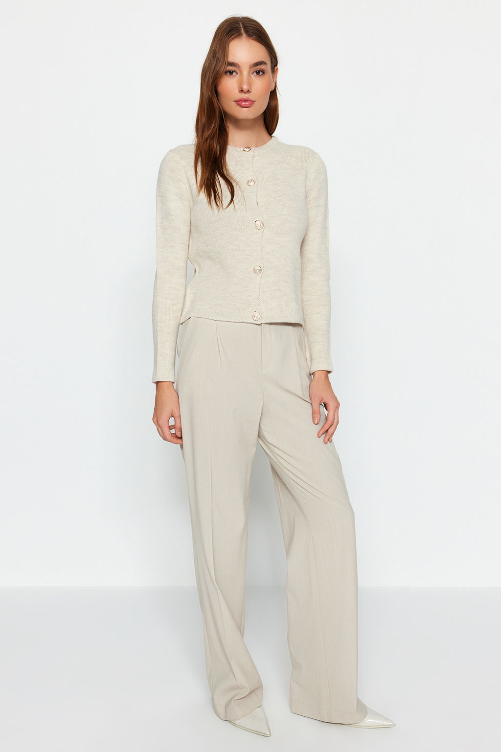 TRENDYOLMILLA Siyah Basic Ceket Gorunumlu Triko H?rka TWOAW24HI00090  фото 10