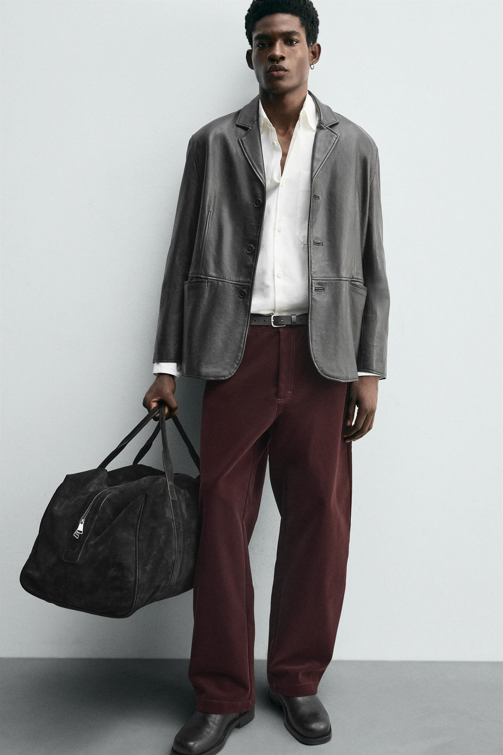 FLOCKED WIDE-LEG TROUSERS - Zara фото 5
