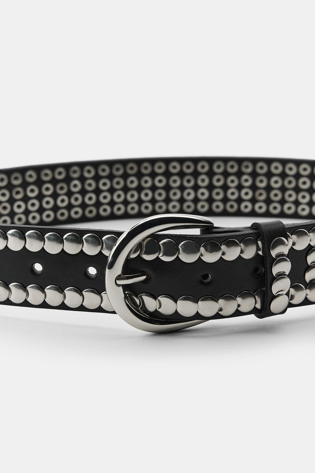 LEATHER BELT WITH MULTIPLE STUDS - Zara фото 4