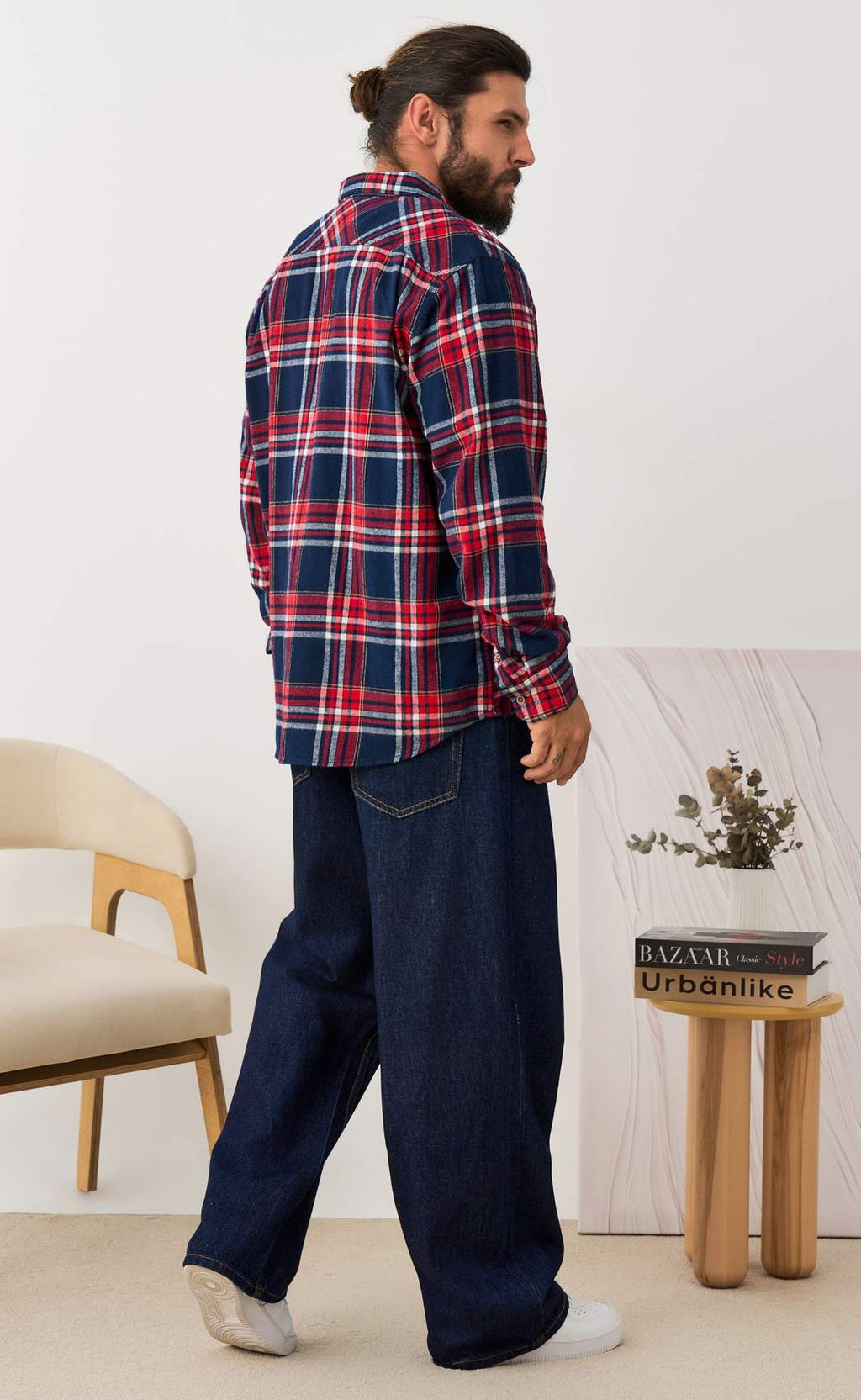 Рубашка F521-0460 blue-bordo - Fine joyce фото 8