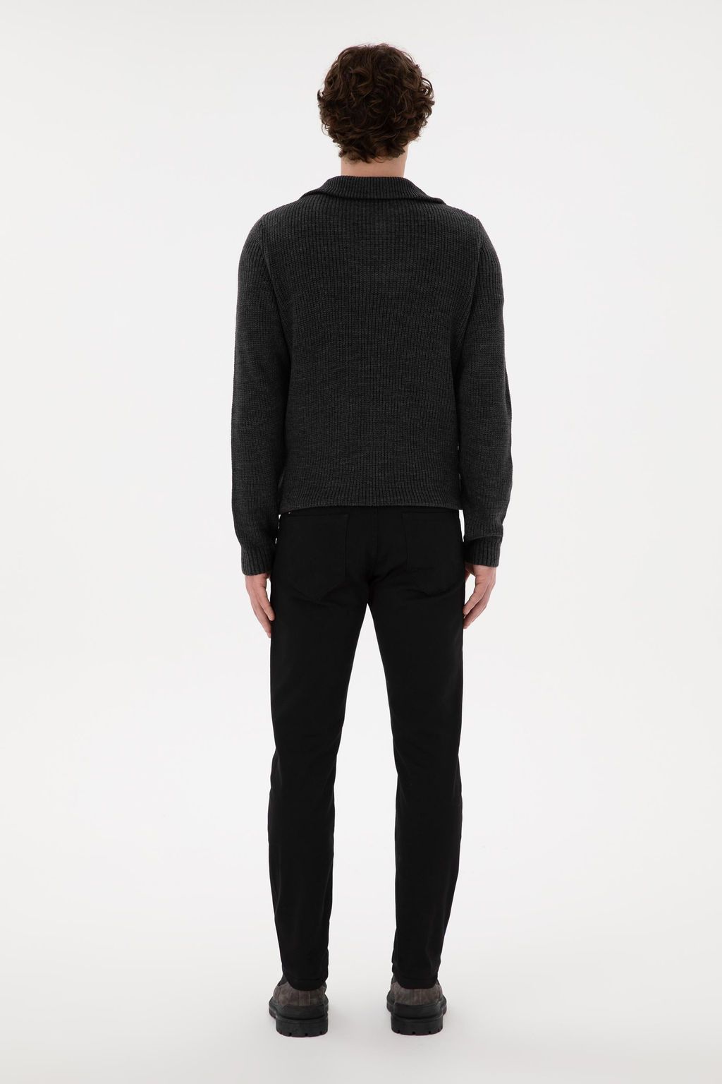 Erkek Slim Fit Siyah Kanvas Pantolon