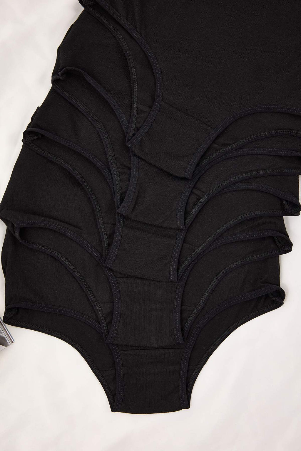 Siyah 5li Paket Pamuklu Yuksek Bel Klasik Orme Kulot THMSS25KU00030