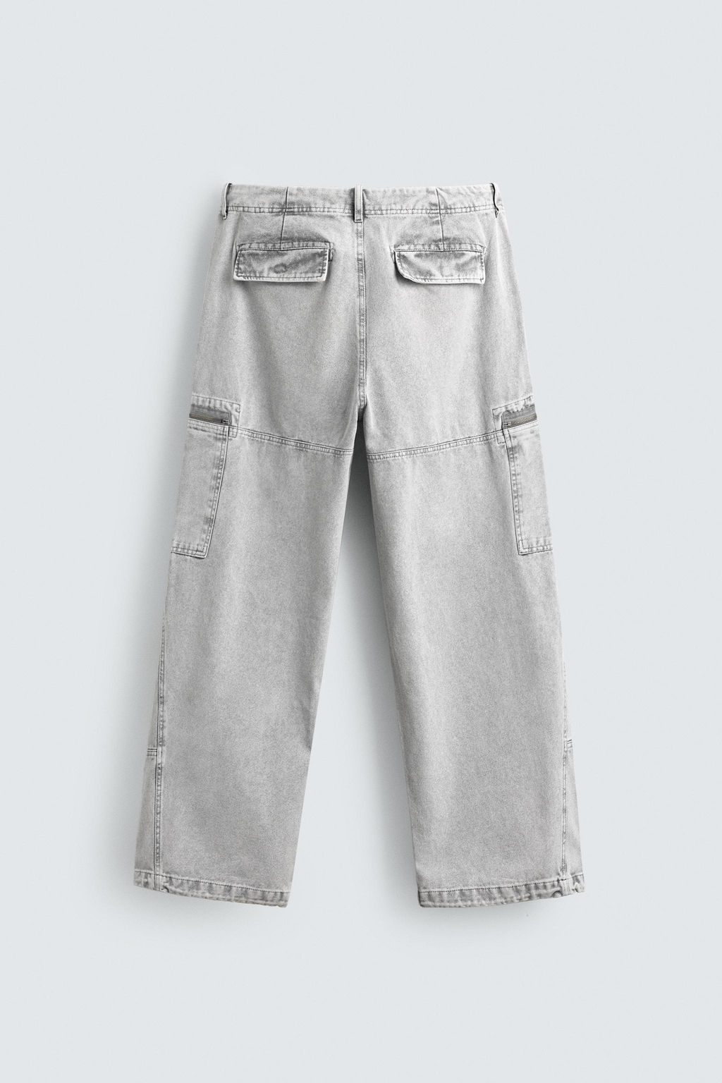 PANTAL?N CARGO PARACHUTE LAVADO / Gris claro - Zara фото 8