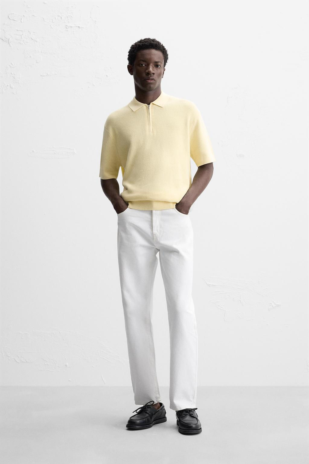 PEARL KNIT POLO SHIRT WITH ZIP - Zara фото 25