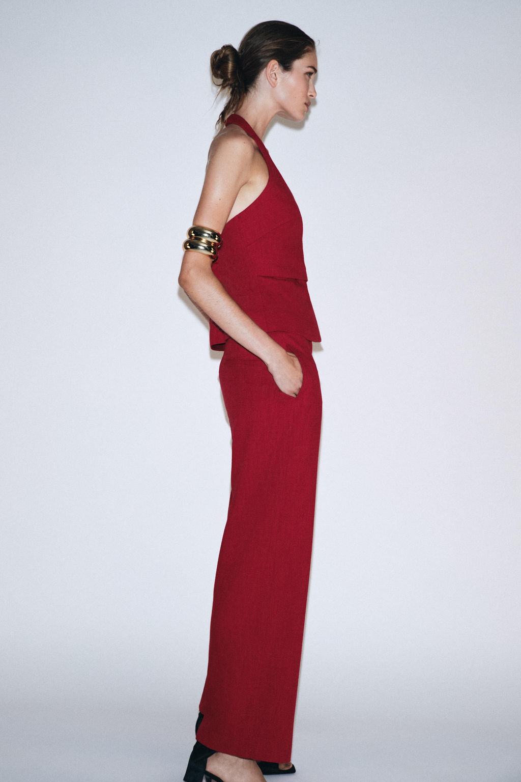 HIGH-WAIST STRAIGHT-LEG TROUSERS - Zara фото 3