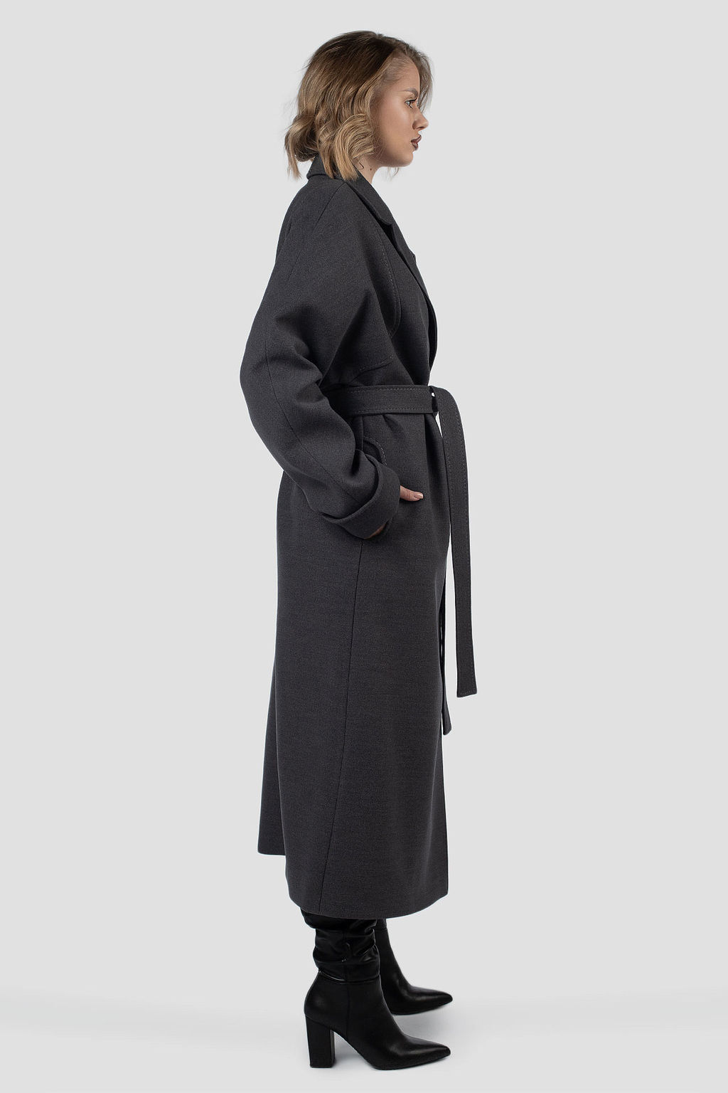 01-12215 Пальто женское демисезонное (пояс) - El podio фото 5
