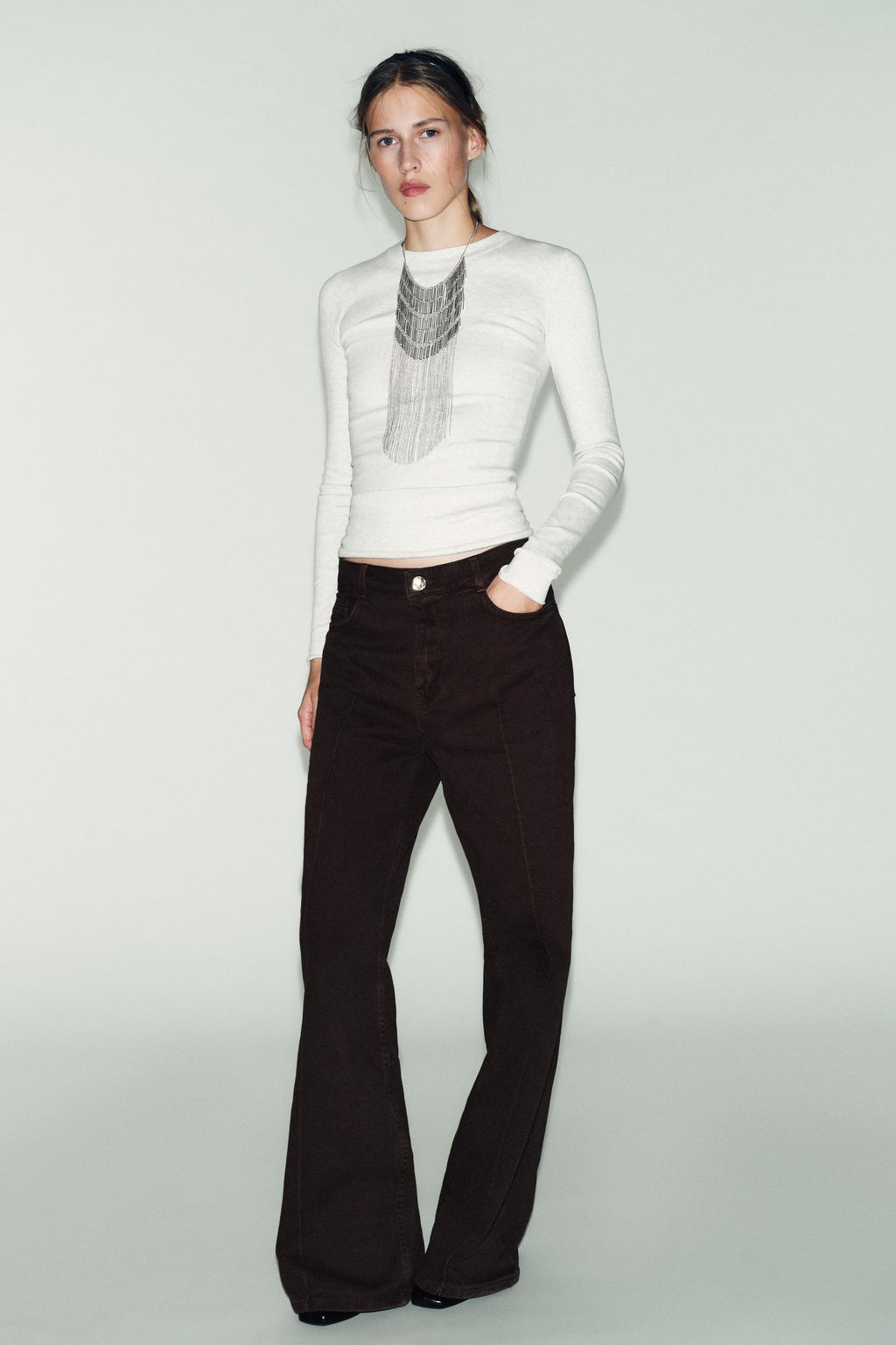 LONG SLEEVE RIBBED T-SHIRT