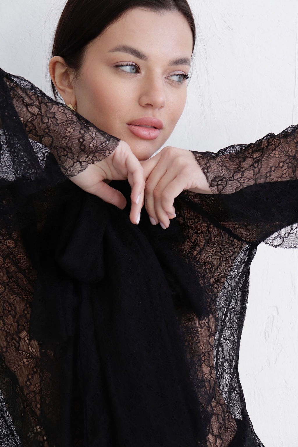 Блуза кружевная чёрная - Martichelli фото 7