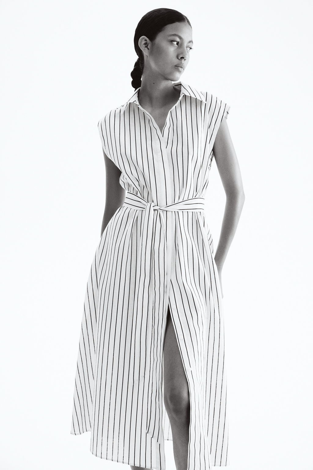 Vestido camisero en mezcla de lino - H&m фото 3