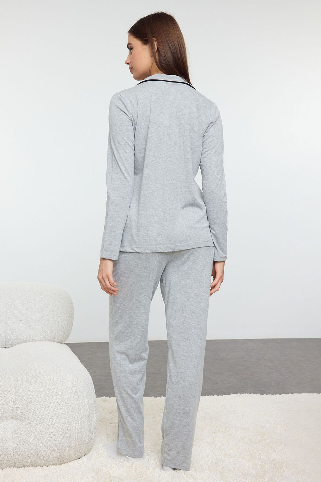 Trendyolmilla Lila Pamuklu Panda Bask?l? Orme Pijama Tak?m? THMAW21PT0245  фото 32