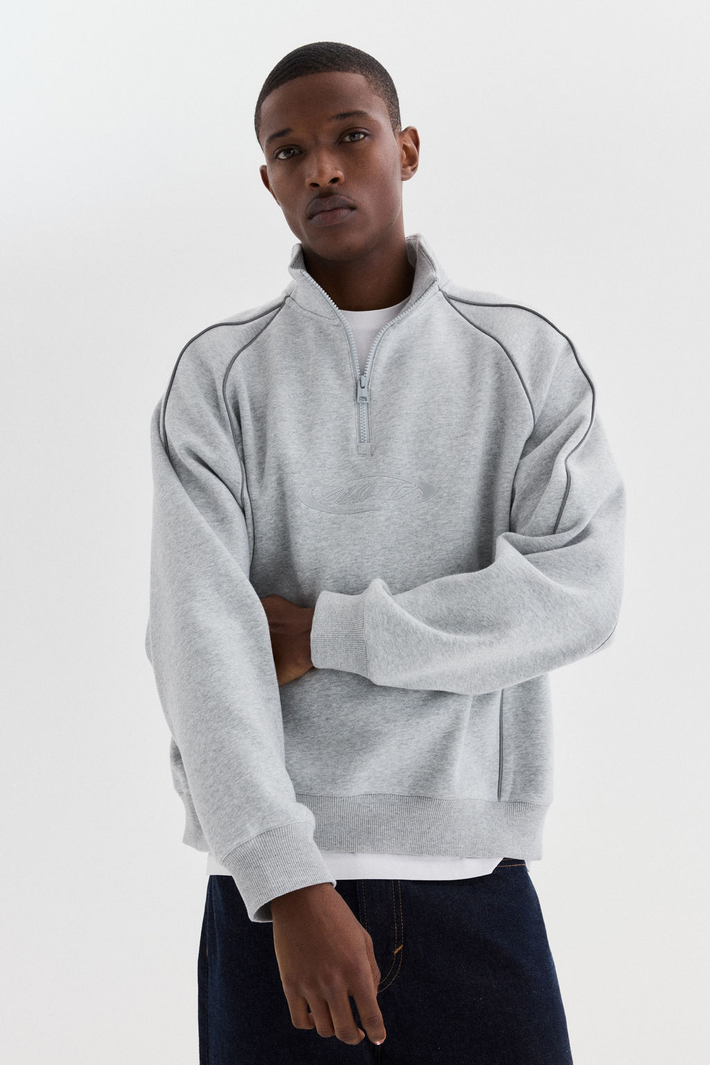 Sudadera con media cremallera Loose Fit - H&m фото 2
