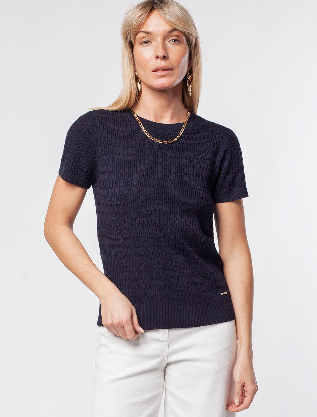 VILATTE / Джемпер фактурной вязки из вискозы