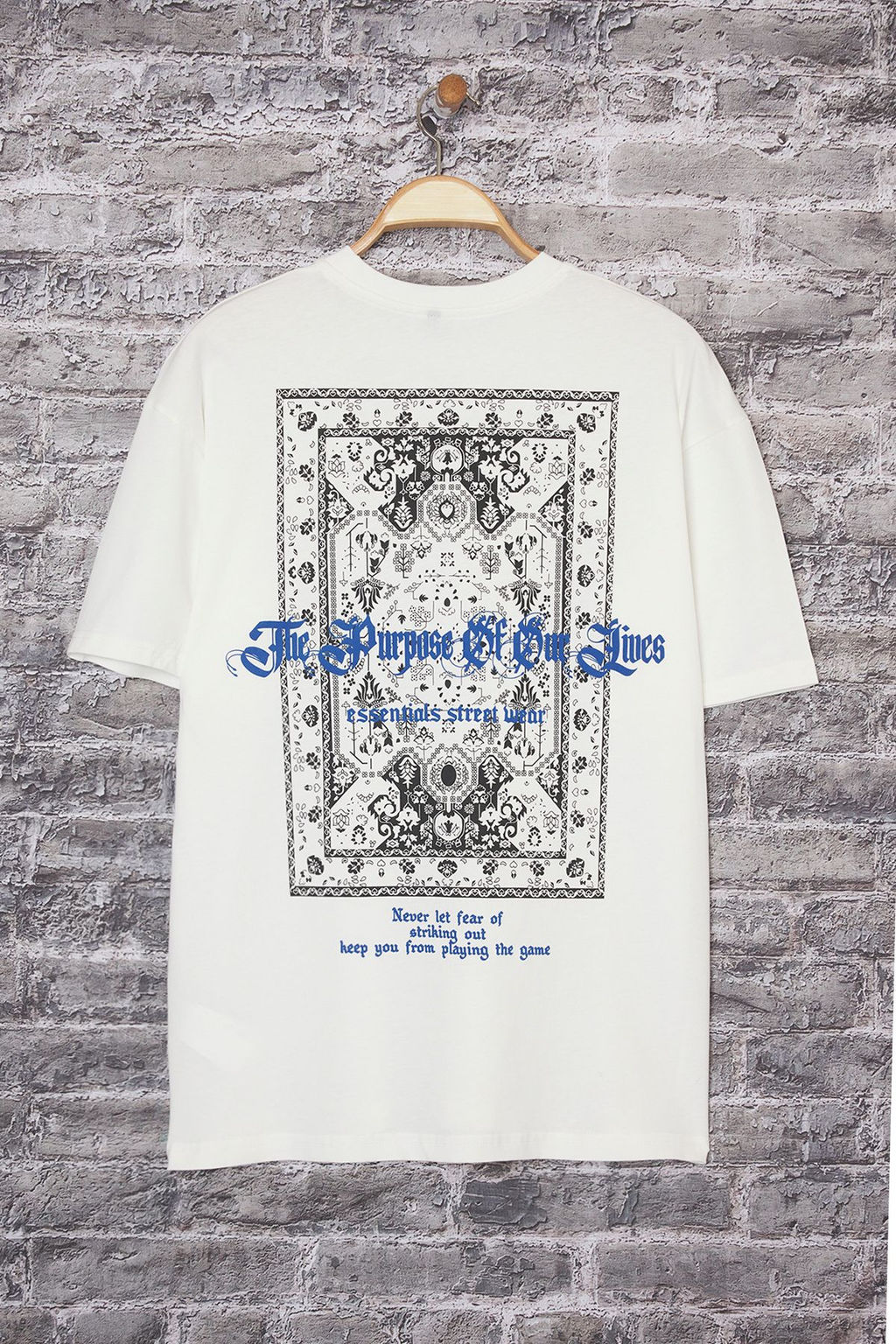 TRENDYOL MAN Ekru Oversize/Genis Kesim Yaz? Bask?l? %100 Pamuk T-Shirt TMNSS25TS00227 - Trendyolmilla фото 4