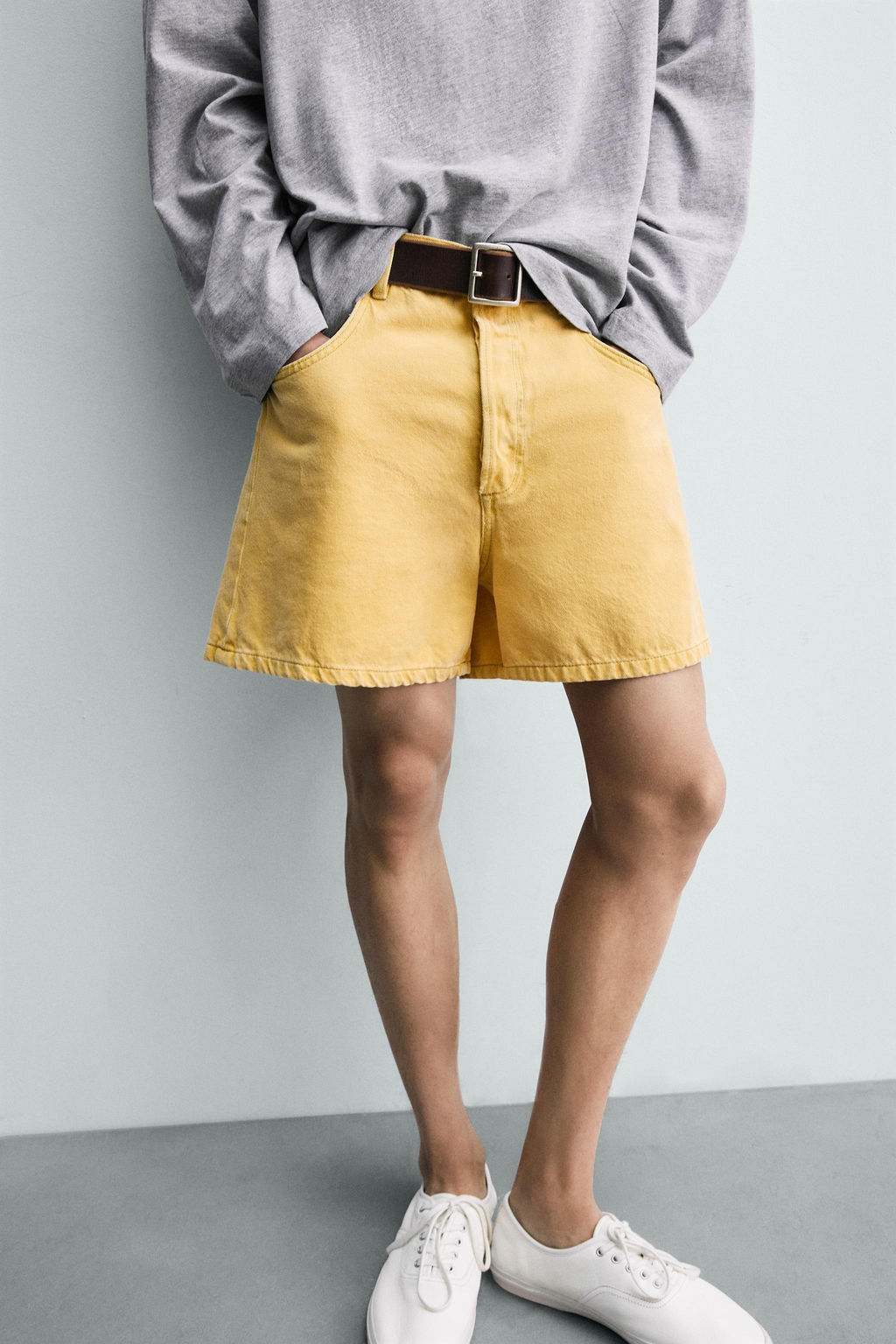 BERMUDA DENIM RELAXED FIT COLOR / Amarillo - Zara фото 5