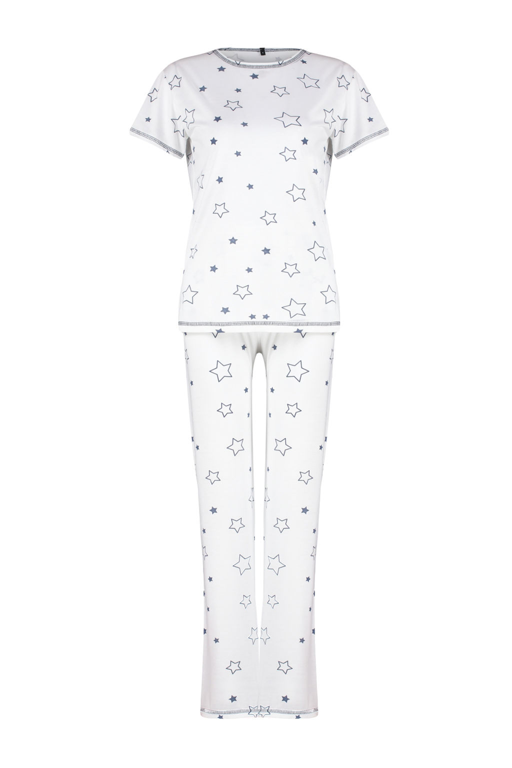 Trendyolmilla Beyaz Y?ld?z Desenli Orme Pijama Tak?m? THMSS24PT00371 фото 7