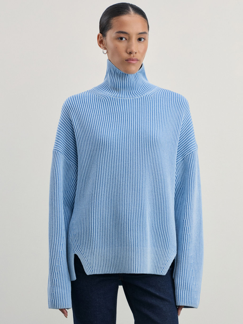 Джемпер с воротом из смесового хлопка / Zarina  фото 3