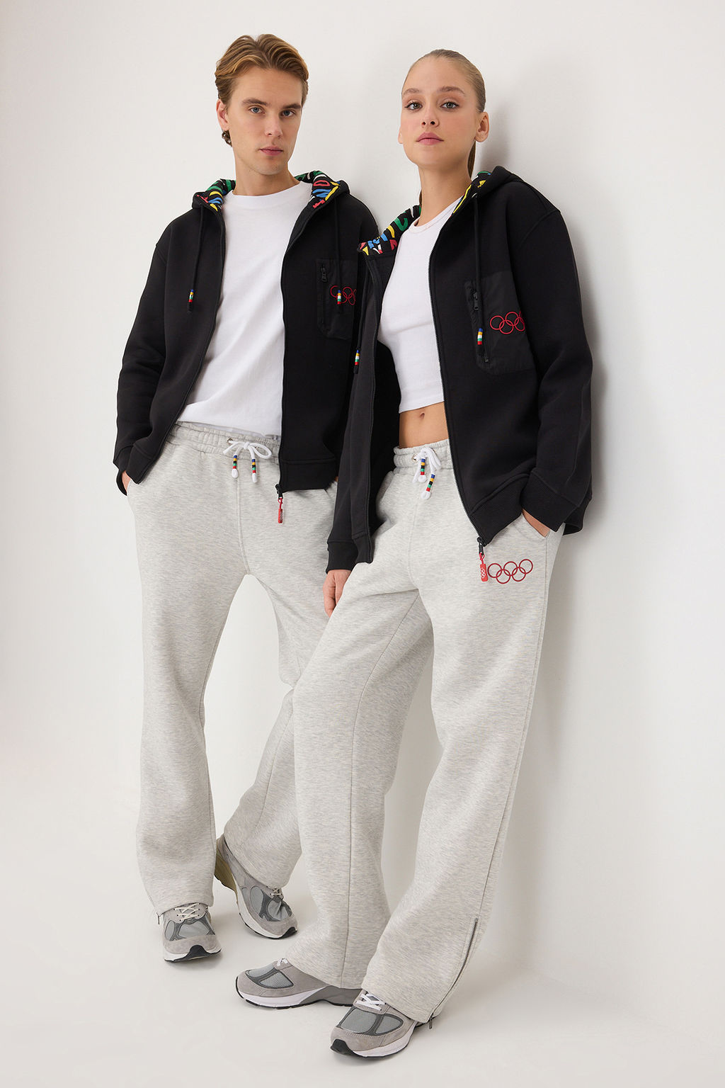 Gri Olimpiyat Logo Bask?l? Bagc?kl? Unisex Orme Esofman Alt? TWOAW26EA00011 - Trendyolmilla фото 3