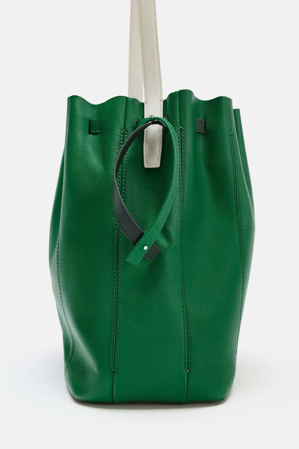 MAXI BOLSO PIEL COMBINADO / Verde - Zara фото 5
