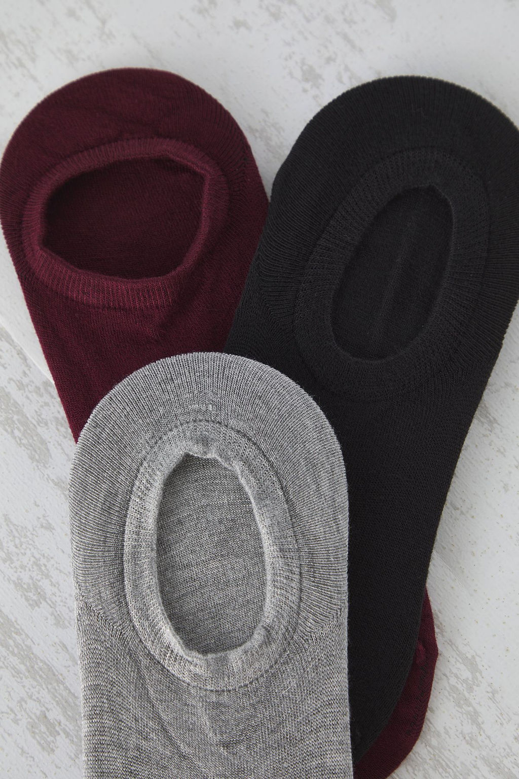 Bordo-Gri-Siyah Bambu 3lu Paket Patik Orme Corap THMSS25CO00005