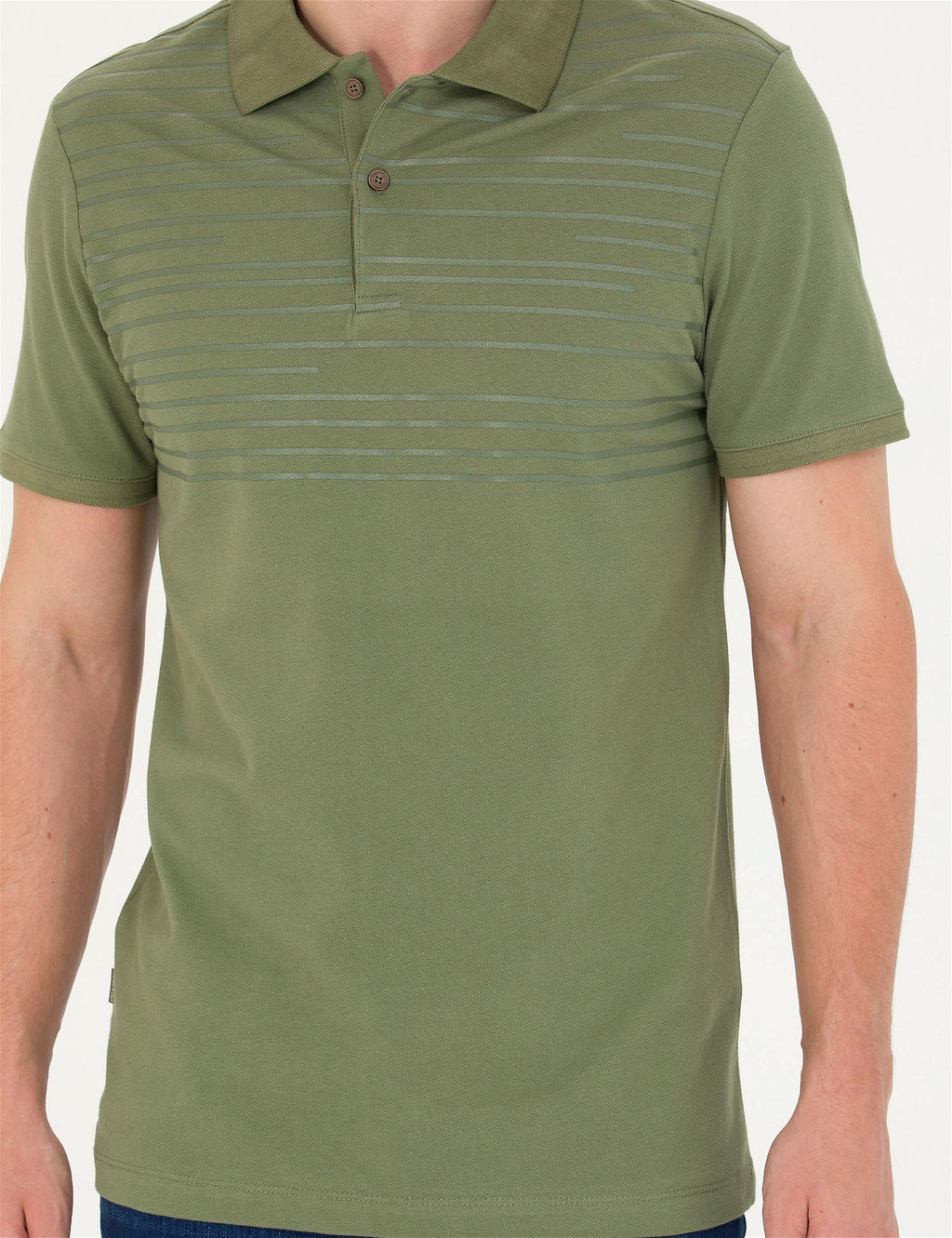 Haki Slim Fit Polo Yaka Ti__rt - Pierre cardin фото 6
